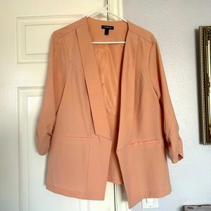 Torrid size 2 blush pink blazer 3/4 sleeve faux pockets